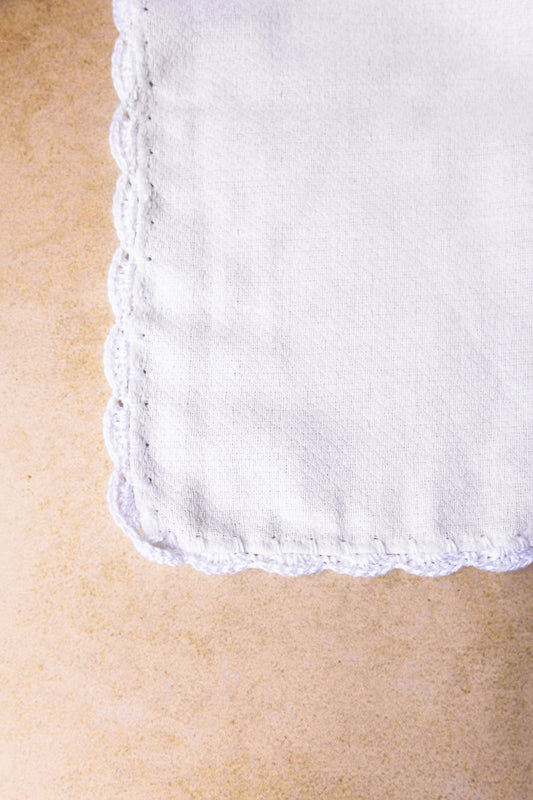 WHITE BABY BLANKET
