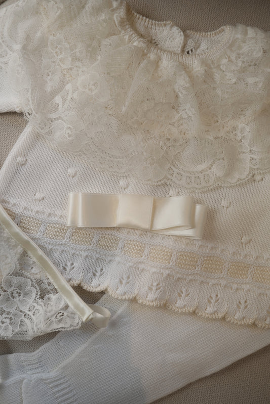 VINTAGE BABYGROW WHITE