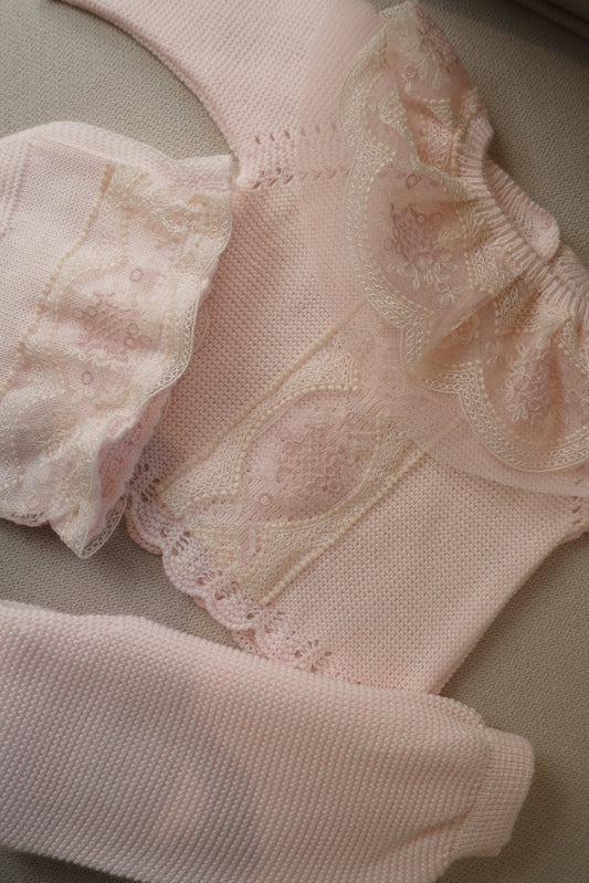 SUGAR LACE BABYGROW PINK